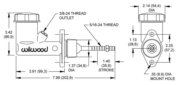 GKTech - WILWOOD CLUTCH MASTER CYLINDER ADAPTER TO SUIT S/R CHASSIS (CLCHADPTCOMBO)