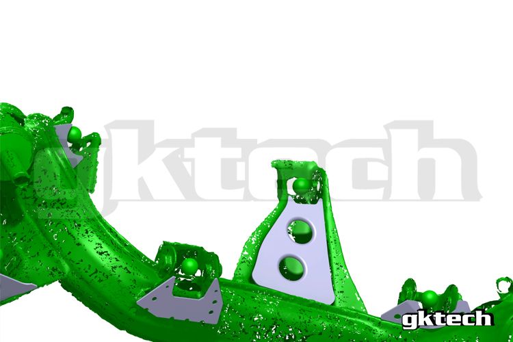 GKTech - V2 S14 240SX /S15 SILVIA/R33/R34 SKYLINE SUBFRAME WELD IN REINFORCEMENT PLATES (S145-SUBF)