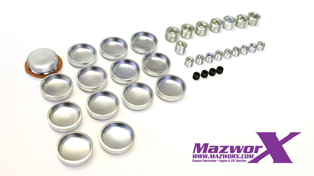 Mazworx - SR20 Freeze And Oil Port Plug Kit - DET Block and VVL Head