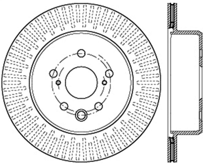 StopTech 13-14 Lexus GS300/350/400/430 Slotted Sport Rear Left Brake Rotor