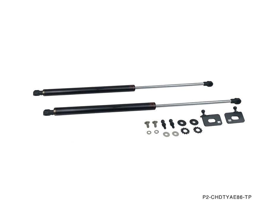 P2M - TOYOTA AE86 COROLLA CARBON ENGINE HOOD DAMPER (P2-CHDTYAE86-TP)