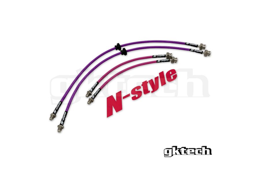 GKTech - N-STYLE S14/S15 TO Z32/SKYLINE CONVERSION BRAIDED BRAKE LINES (FRONT & REAR SET) (S145-CONV-1)