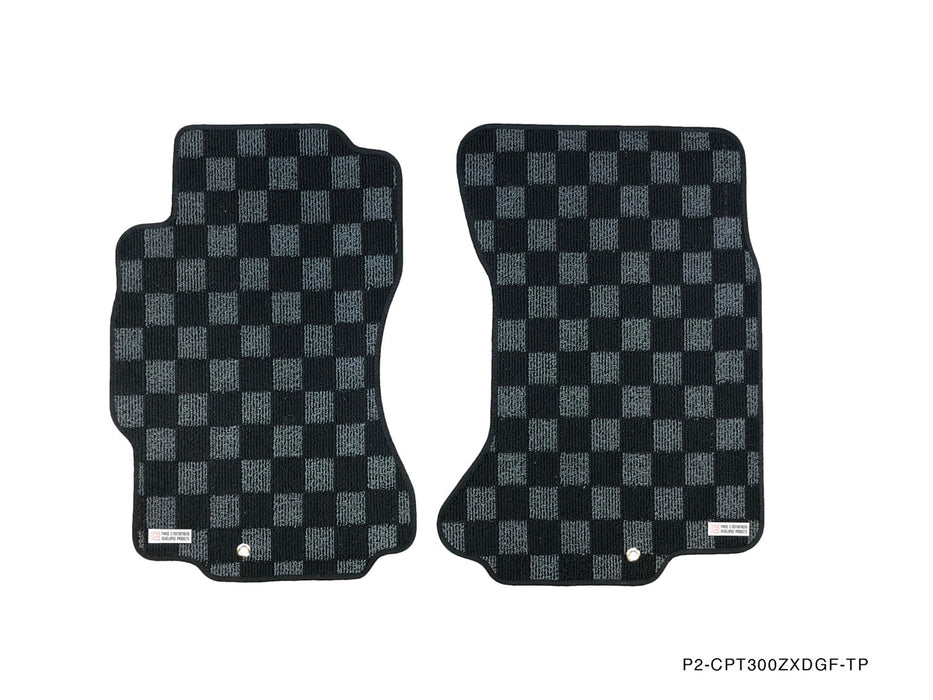 P2M - NISSAN Z32 300ZX 1990-96 RACE FLOOR MATS (FRONT PAIR ONLY) : DARK GREY (P2-CPT300ZXDGF-TP)