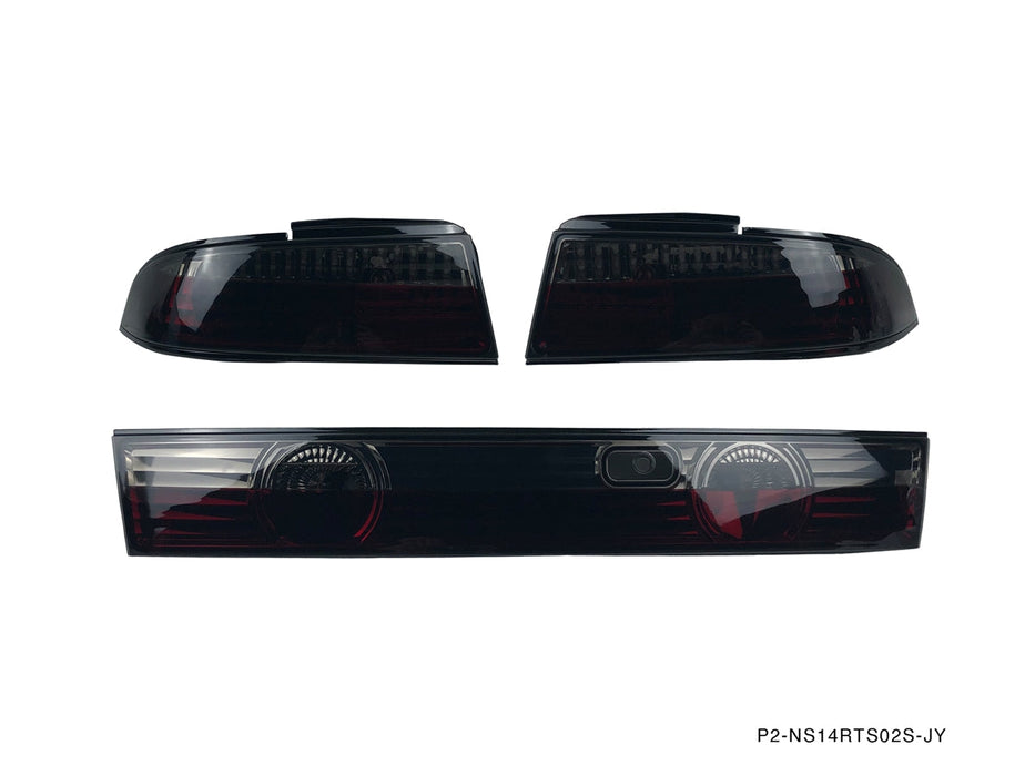 P2M - NISSAN S14 ZENKI 3PCS SMOKED REAR TAIL LIGHT KIT [LED VERSION] (P2-NS14RTL02S-JY)