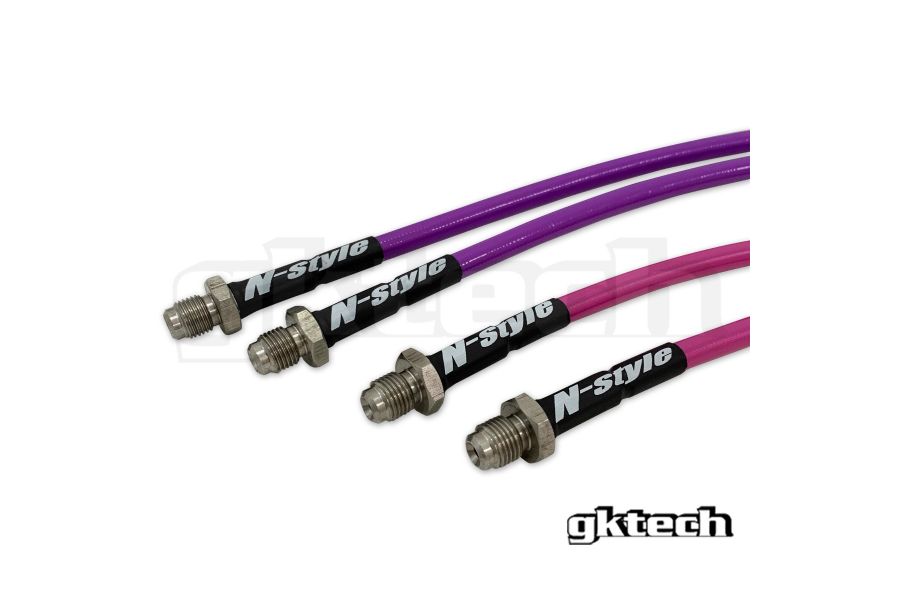 GKTech - N-STYLE S14/S15 TO Z32/SKYLINE CONVERSION BRAIDED BRAKE LINES (FRONT & REAR SET) (S145-CONV-1)