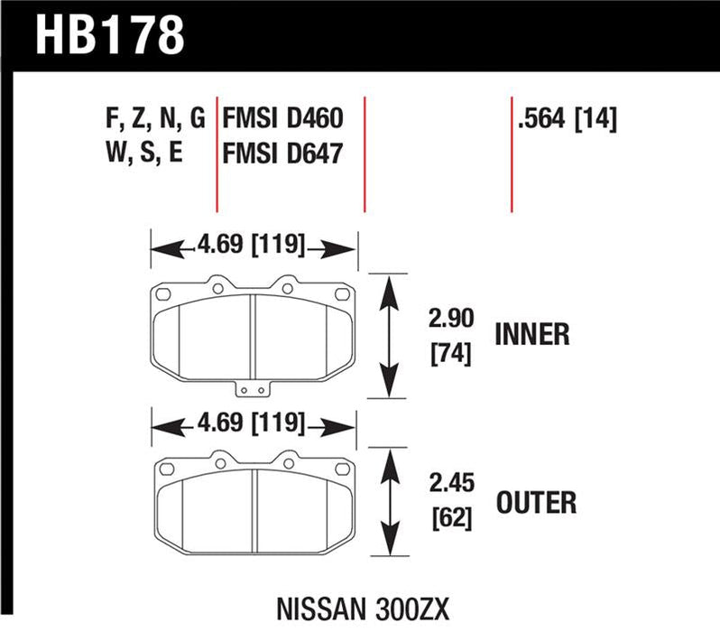 Hawk -  Z32 300ZX Hawk HP Plus Brake Pads