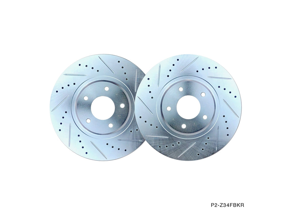 P2M - NISSAN 2006-08 350Z, 2005 G35 RWD, 2006-08 G35 (ALL), 2009+ (370Z/G37) FRONT BRAKE ROTORS (NON-AKEBONO) (P2-Z34FBKR)