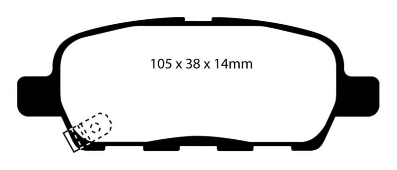 EBC - 02 Nissan 350Z / Infiniti G35 3.5 w/o DCS Redstuff Brake Pads - Rear (DP31666C)