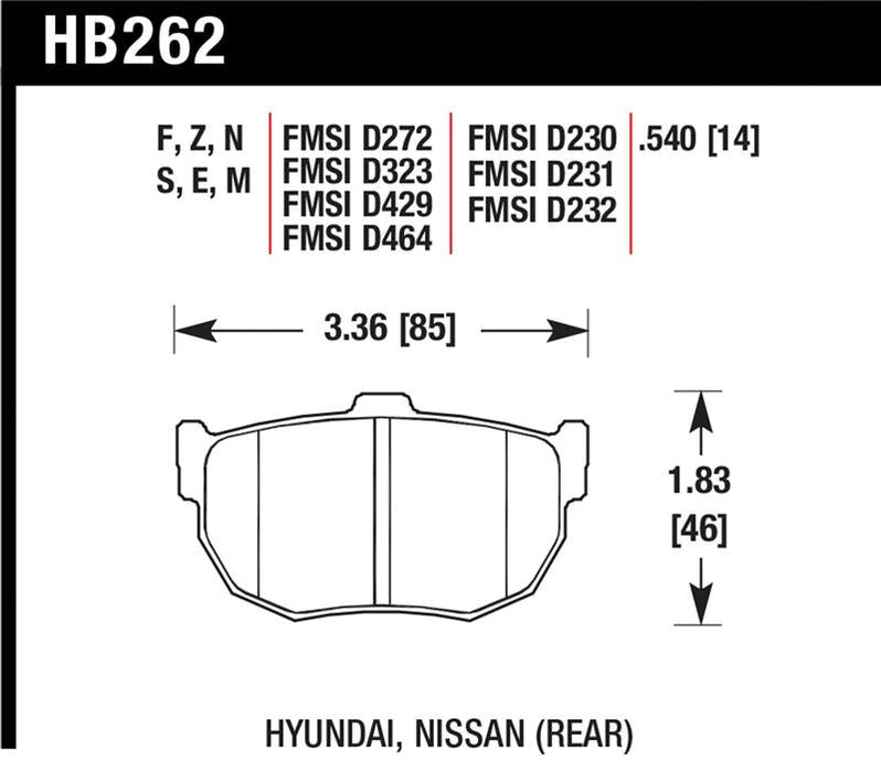 Hawk -  Z32 300ZX Hawk HP Plus Brake Pads