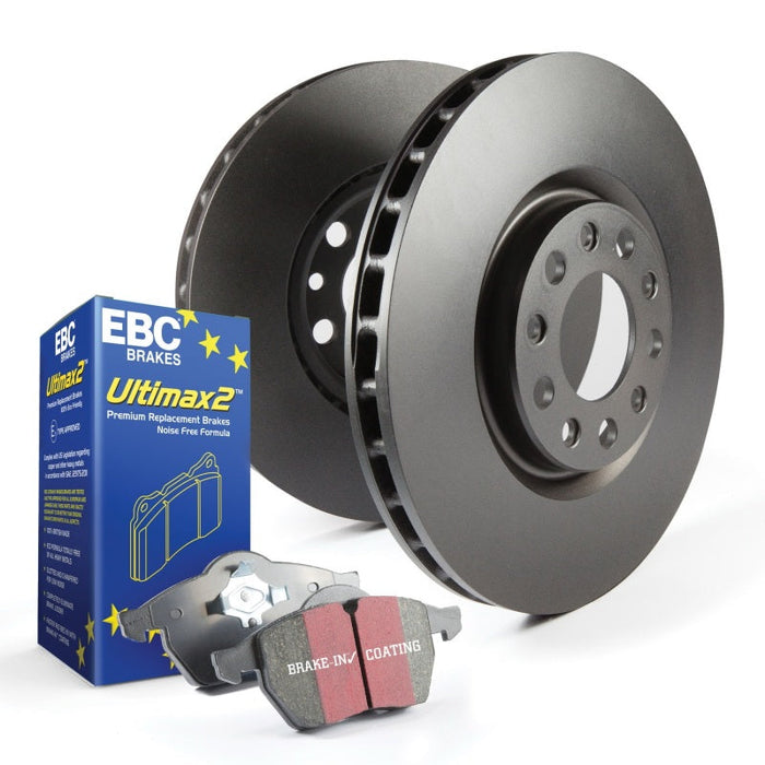 EBC - 91-97 Infiniti G20 2.0 Ultimax2 Front Brake Pads and 96-98 Nissan 240SX 2.4 (ABS) (5 Lug) Premium Front Rotors (S1KF1201)