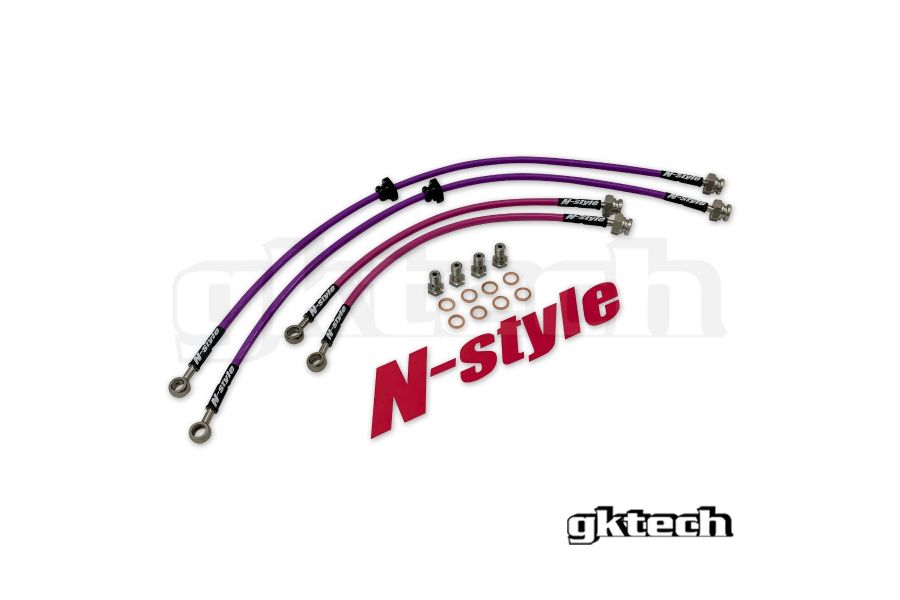 GKTech - N-STYLE S14 240SX/S15 SILVIA BRAIDED BRAKE LINES (FRONT & REAR SET) (S145-BRKE-1)