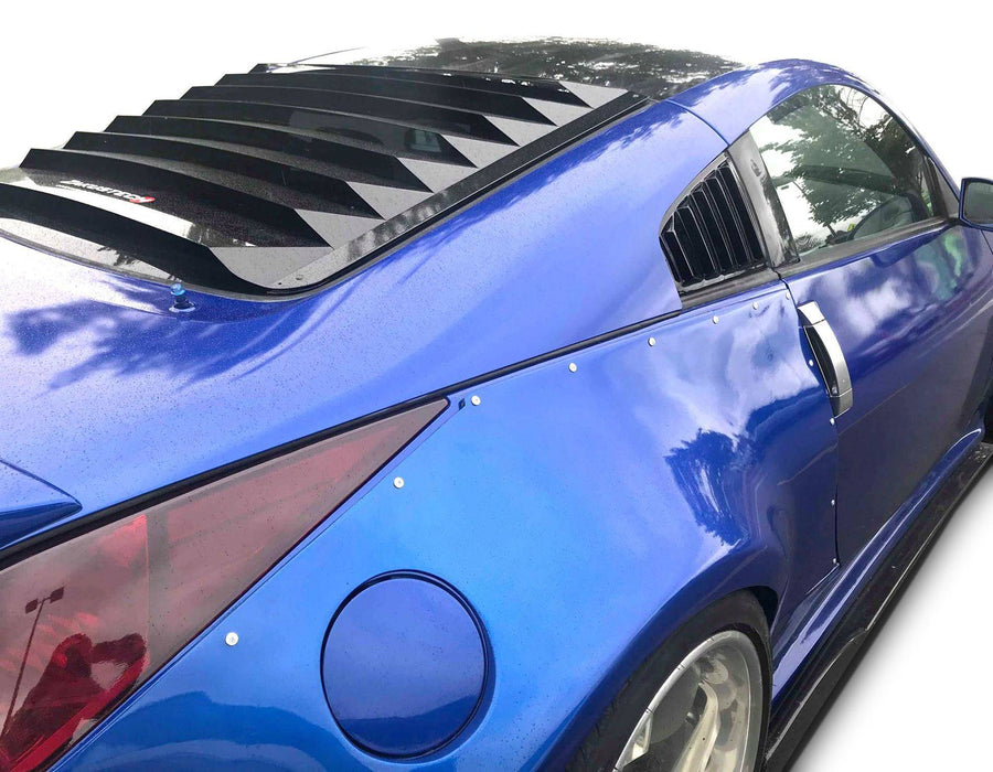 KBD - Nissan 350Z 2003-2008 KBD Louvered 2 Piece Polyurethane Window Scoops (37-6090)