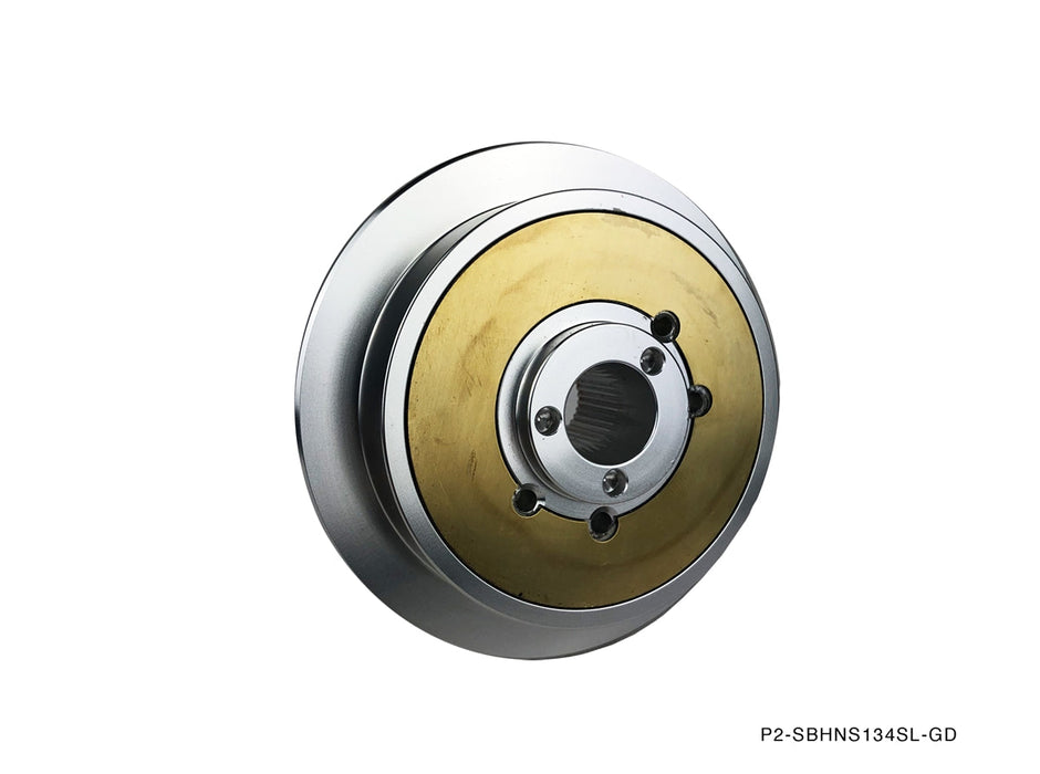 P2M - NISSAN S13 (NON-HICAS) /14 BILLET ALUMINUM 40MM STEERING WHEEL HUB ADAPTER : SILVER (P2-SBHNS134SL-GD)