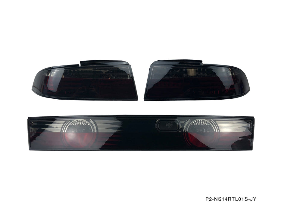 P2M - NISSAN S14 ZENKI 3PCS SMOKED REAR TAIL LIGHT KIT (P2-NS14RTL01S-JY)