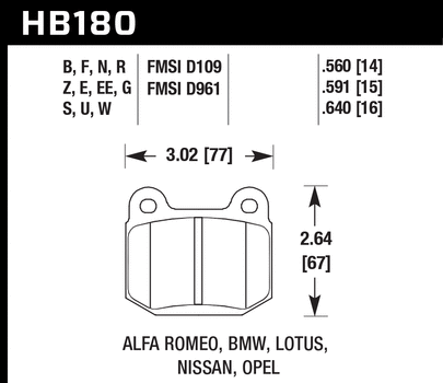 Hawk - 350Z / G35 (Brembo) Hawk High Performance Street 5.0 Brake Pads