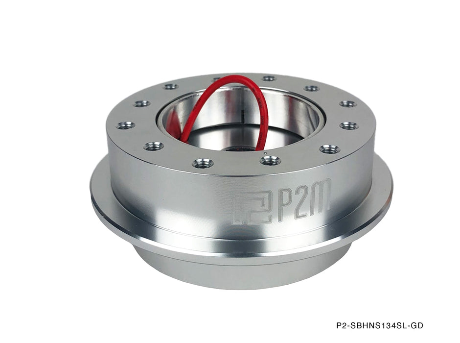 P2M - NISSAN S13 (NON-HICAS) /14 BILLET ALUMINUM 40MM STEERING WHEEL HUB ADAPTER : SILVER (P2-SBHNS134SL-GD)