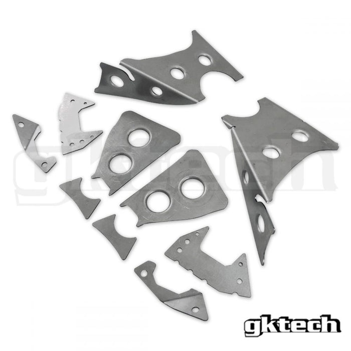 GKTech - V2 S14 240SX /S15 SILVIA/R33/R34 SKYLINE SUBFRAME WELD IN REINFORCEMENT PLATES (S145-SUBF)