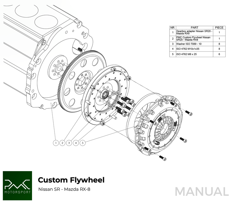 PMC Motorsport - Flywheel Nissan SR - Mazda RX-8 - 240mm / 9.45" (K0RX8-FB-SR)