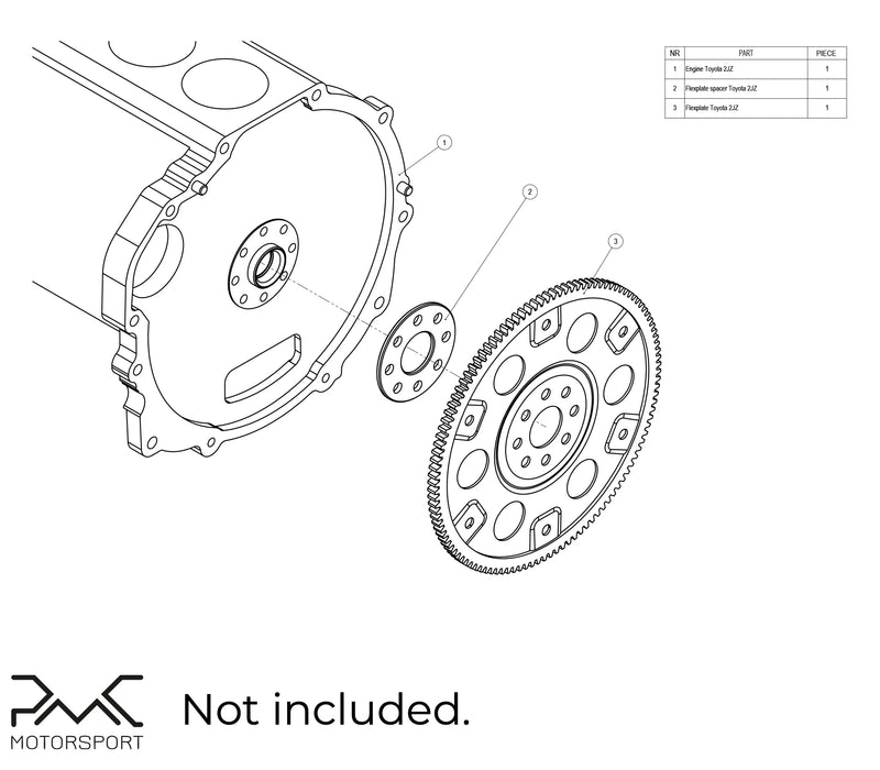 PMC Motorsport - Flywheel Toyota JZ - BMW M50 S50 M52 S52 M54 S54 M57 - 240mm / 9.45" (K0M50-240-JZ)